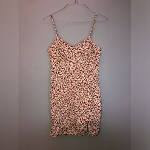 Blush BJ Size Small Cream Floral Spaghetti Strap Dress